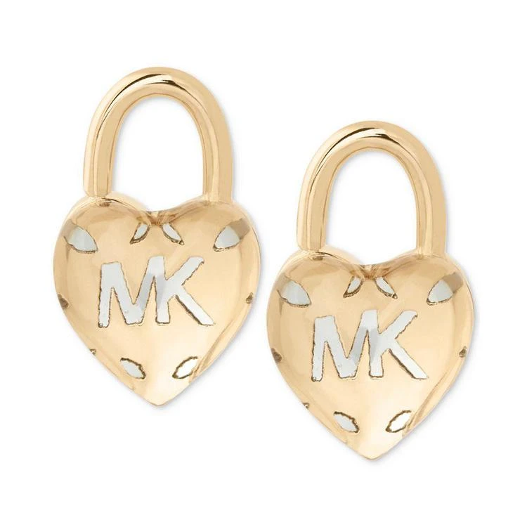 商品Michael Kors|Two-Tone Logo Heart Padlock Stud Earrings,价格¥217,第1张图片