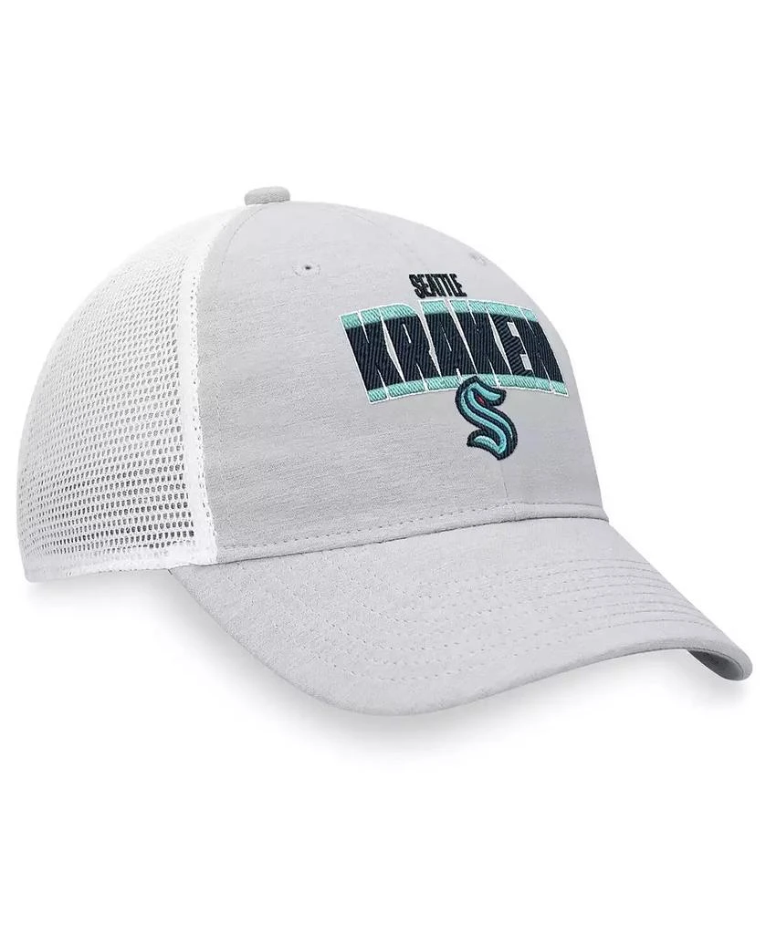 商品Fanatics|Men's Heather Gray, White Seattle Kraken Team Trucker Snapback Hat,价格¥164,第3张图片详细描述