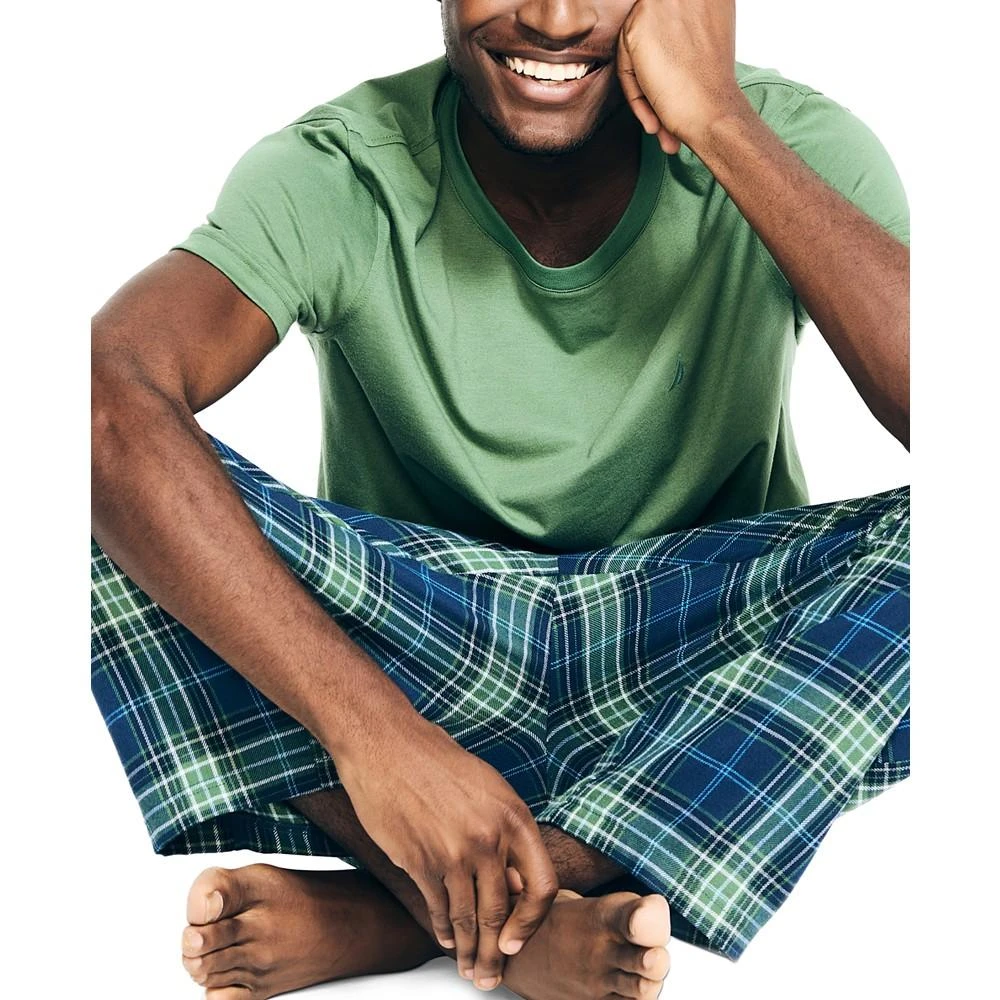 商品Nautica|Men's 2-Pc. Classic-Fit Solid T-Shirt & Plaid Flannel Pajama Pants Set,价格¥164,第4张图片详细描述