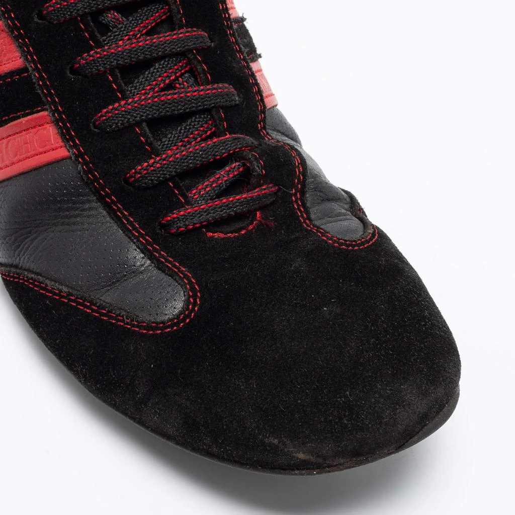 CH Carolina Herrera Black/Red Leather and Suede Low-Top Sneakers Size 43 商品