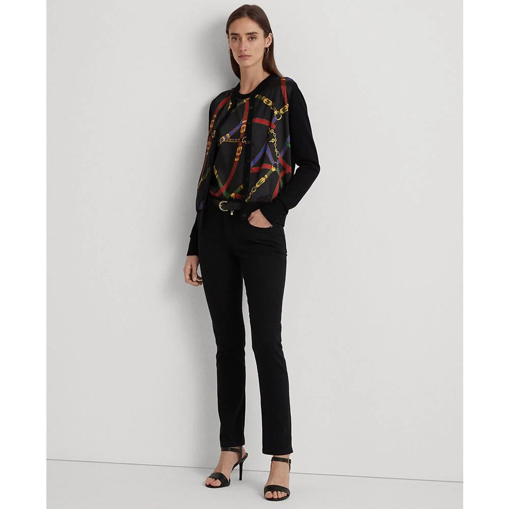商品Ralph Lauren|Women's Belting-Print Twill & Jersey Cardigan,价格¥752,第4张图片详细描述