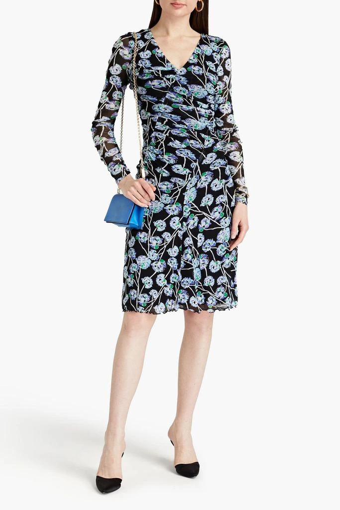 商品Diane von Furstenberg|Missy ruched floral-print stretch-mesh dress,价格¥2059,第2张图片详细描述