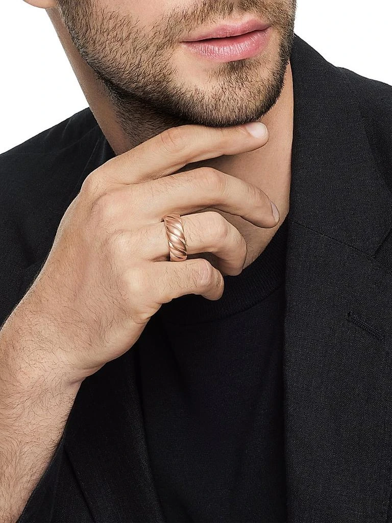 Sculpted Cable Contour Band Ring in 18K Rose Gold, 9MM 商品