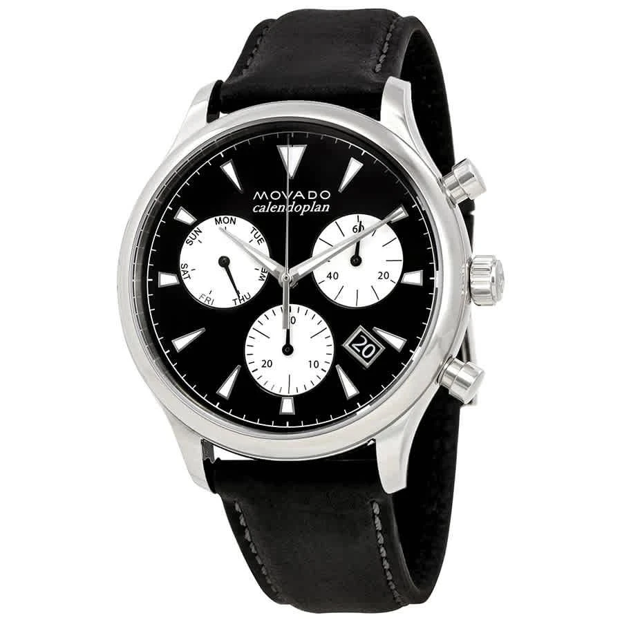 商品Movado|Movado Heritage Chronograph Black Dial Mens Watch 3650005,价格¥4138,第1张图片