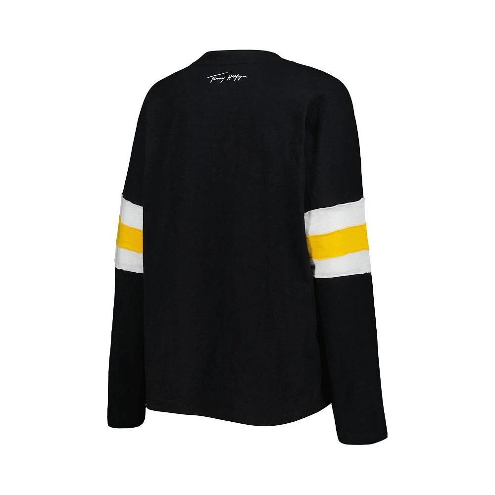 商品Tommy Hilfiger|Women's Black Pittsburgh Steelers Justine Long Sleeve Tunic T-shirt,价格¥422,第3张图片详细描述