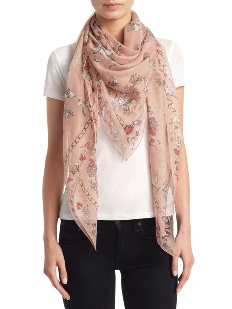 商品Alexander McQueen|Battle of Rose Silk Shawl,价格¥1155,第1张图片