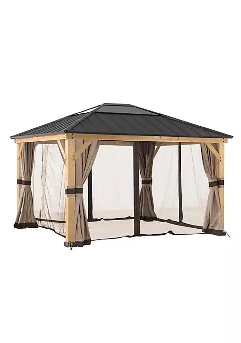 商品Sunjoy|Universal Curtains And Mosquito Netting For 11 Ft. %C3%9713 Ft. Wood Framed Gazebos,价格¥1856,第1张图片