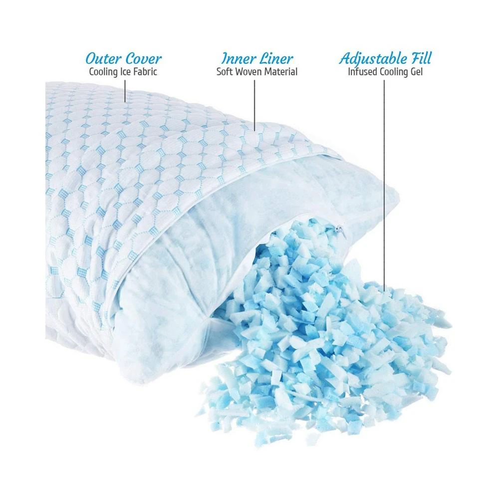 商品Nestl|Heat and Moisture Reducing Ice Silk and Gel Infused Memory Foam King Pillow,价格¥733,第5张图片详细描述