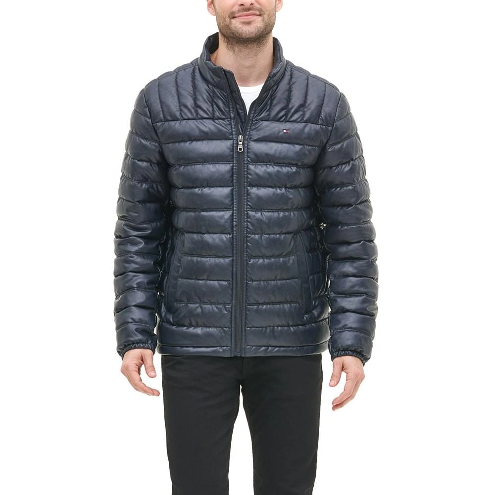 商品Tommy Hilfiger|Men's Quilted Faux Leather Puffer Jacket,价格¥590,第5张图片详细描述