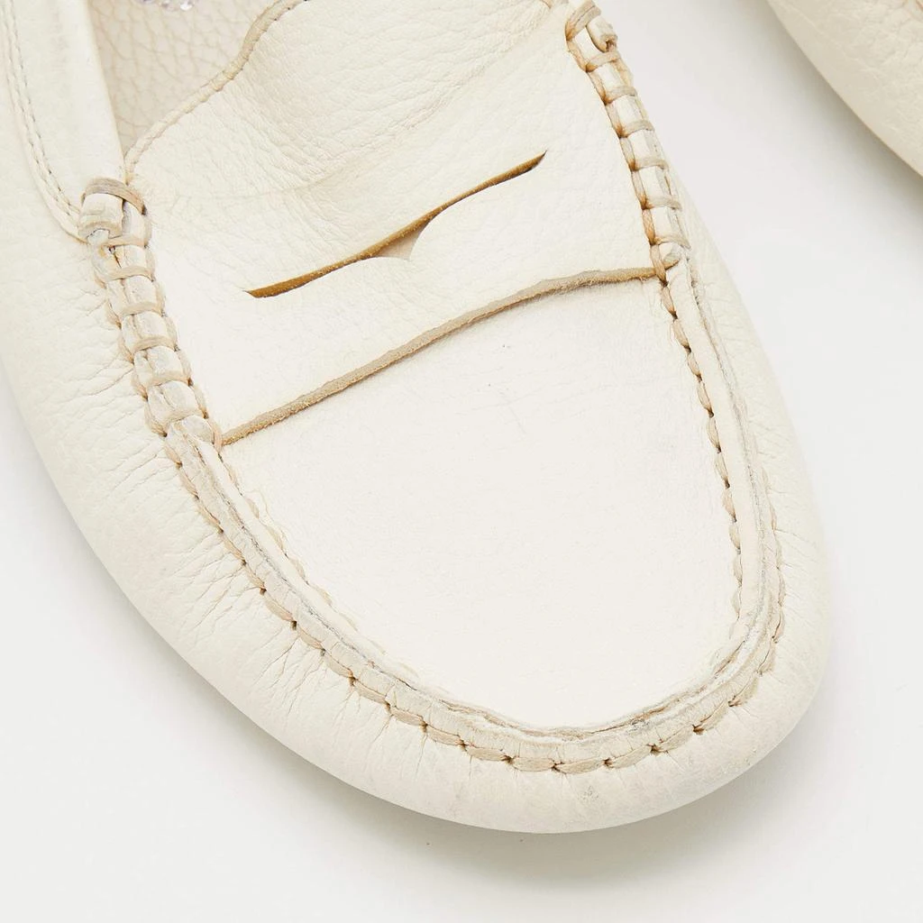 Tod's White Leather Penny Slip On Loafers Size 38.5 商品