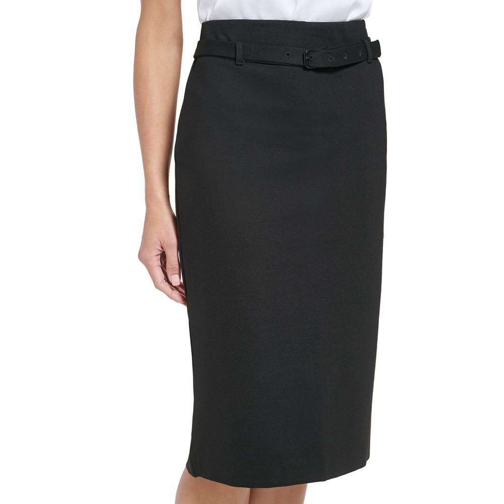 商品Calvin Klein|Women's Belted Ponte Pencil Skirt,价格¥663,第5张图片详细描述