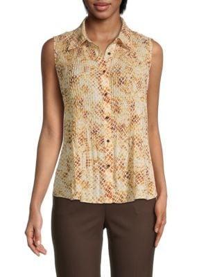 商品Tahari|Print Sleeveless Blouse,价格¥144,第1张图片