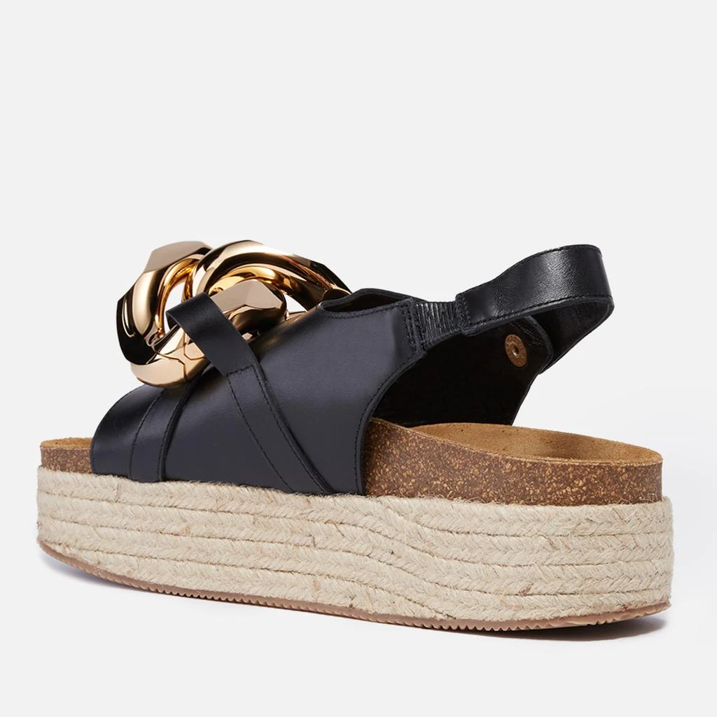 商品JW Anderson|JW Anderson Women's Chain Leather Platform Espadrilles - Black,价格¥1530,第2张图片详细描述