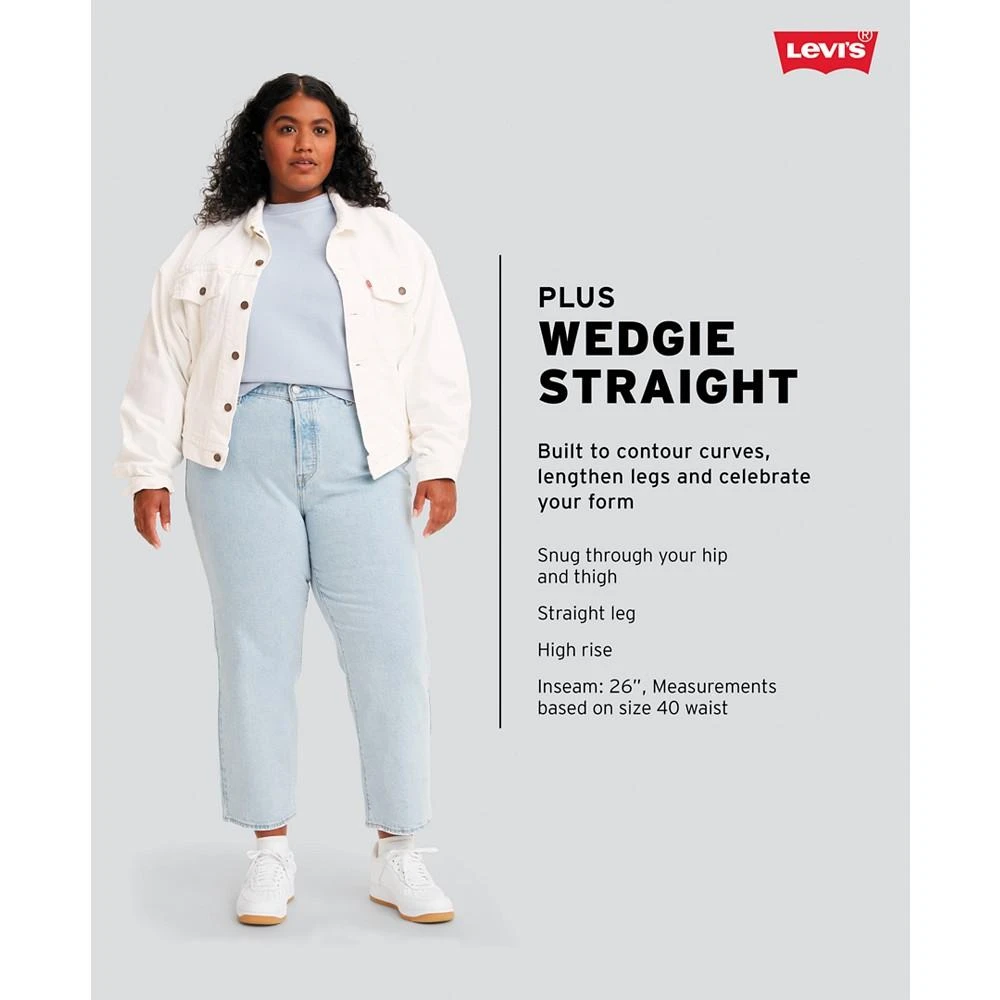 商品Levi's|Trendy Plus Size Wedgie Straight-Leg Jeans,价格¥178,第5张图片详细描述