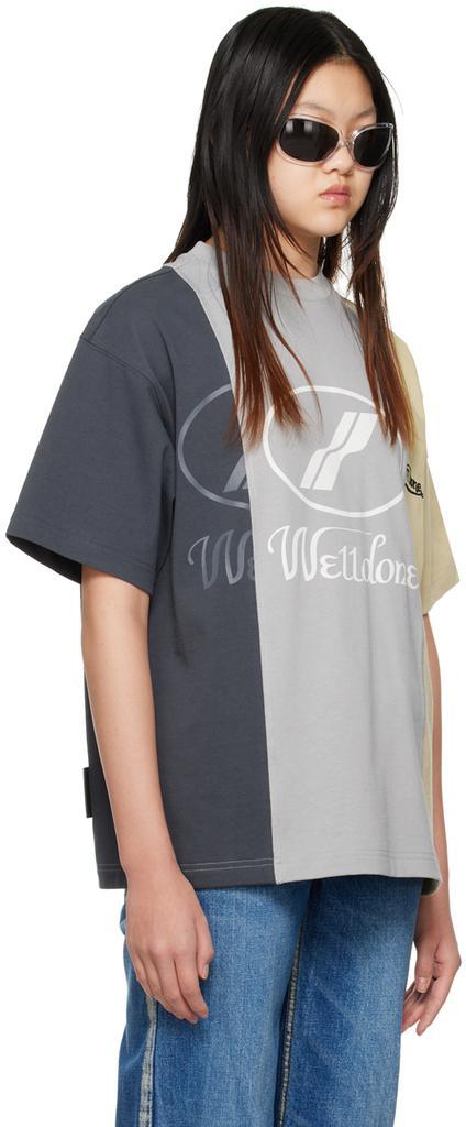 商品We11done|Gray & Beige Paneled T-Shirt,价格¥779,第4张图片详细描述
