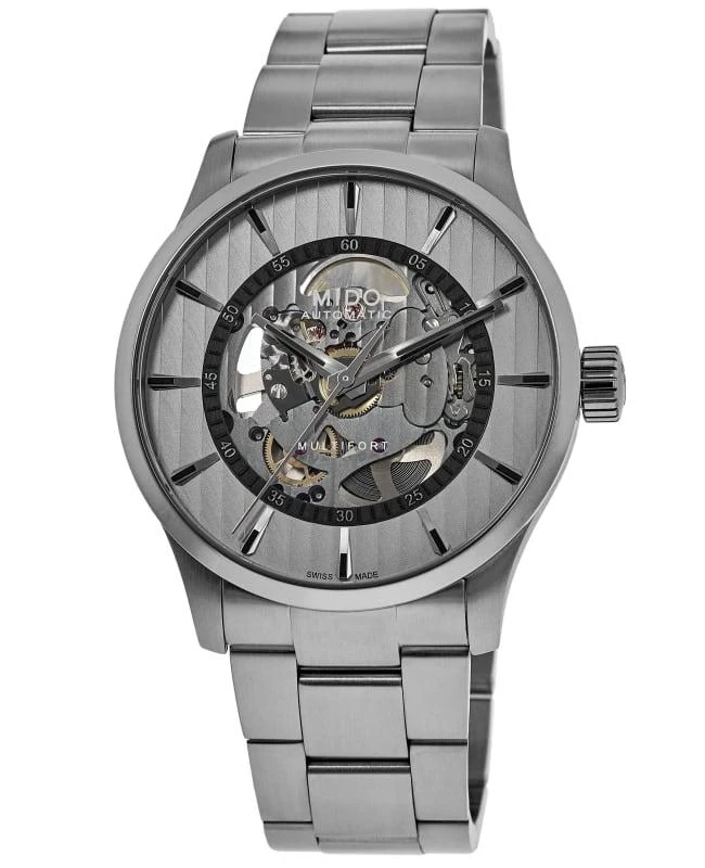 商品MIDO|Mido Multifort Skeleton Vertigo Rhodium Dial Steel Men's Watch M038.436.11.031.00,价格¥5958,第1张图片