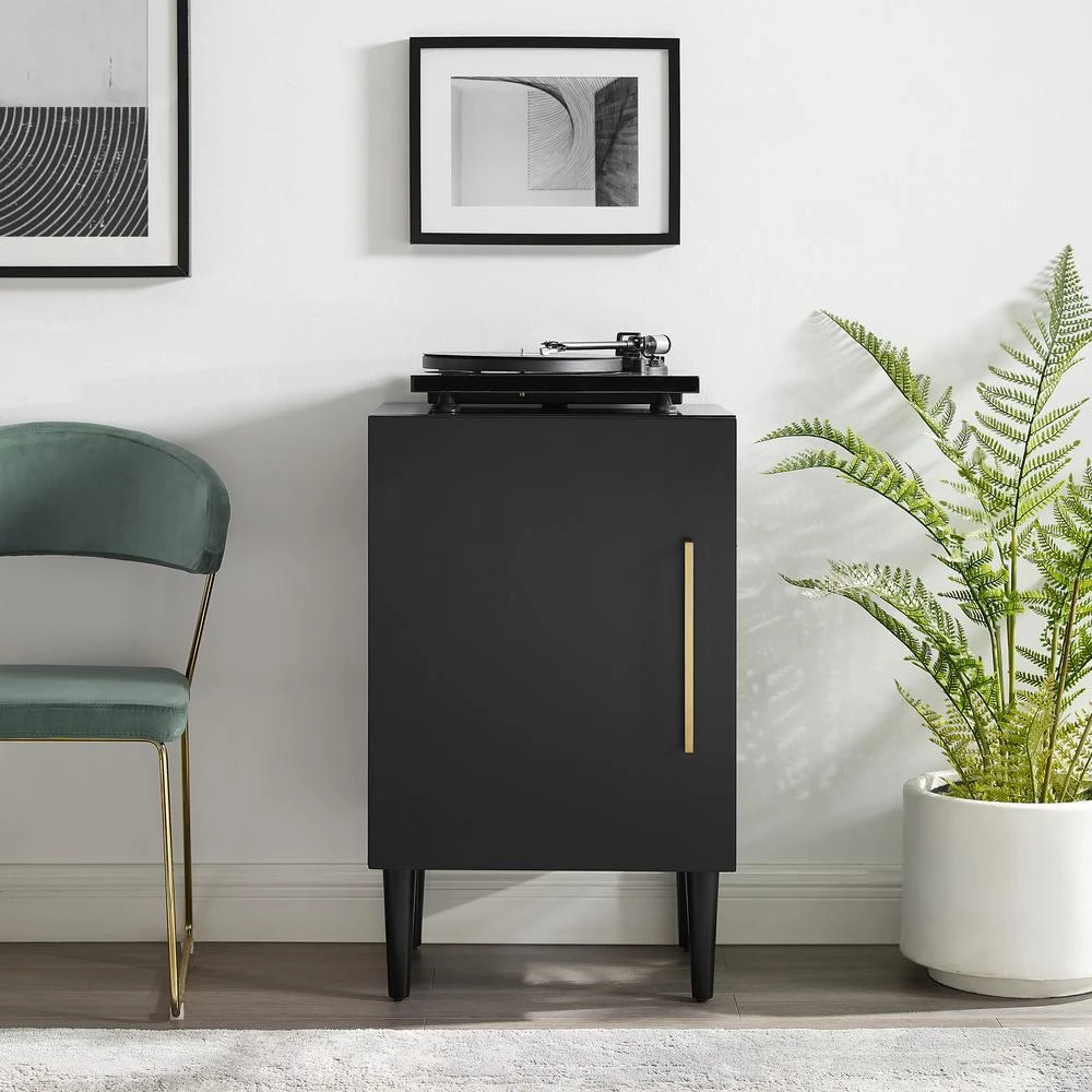 商品Crosley Furniture|Everett Record Player Stand Matte Black,价格¥1752,第5张图片详细描述