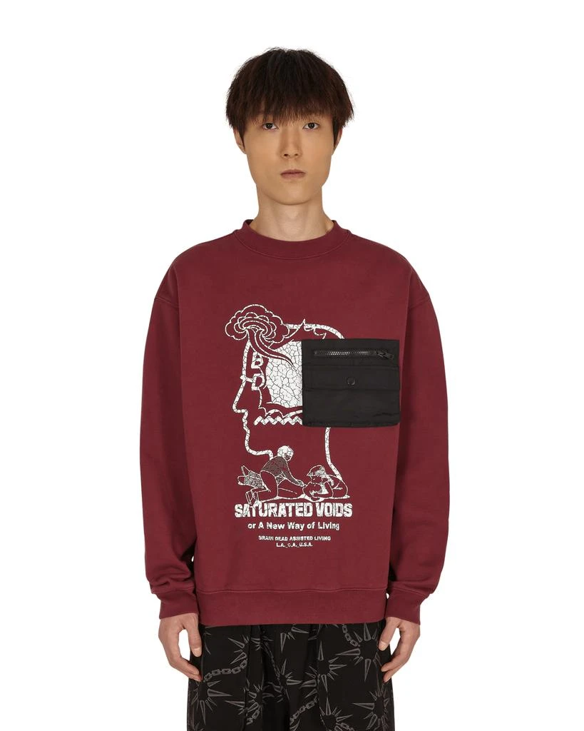 商品Brain Dead|Saturated Voids Crewneck Sweatshirt Red,价格¥545,第1张图片