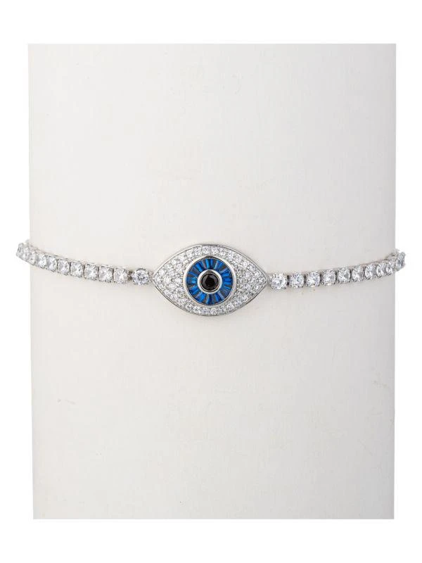 商品Eye Candy LA|The Luxe Cubic Zirconia Evil Eye Bolo Bracelet,价格¥278,第2张图片详细描述