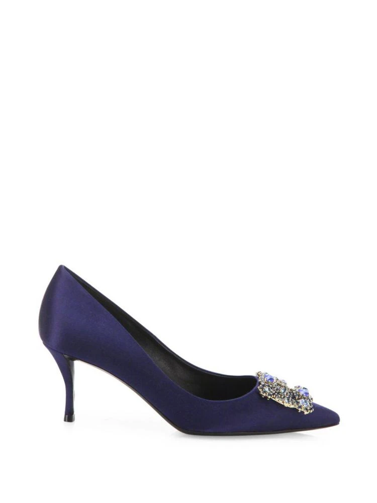 商品Roger Vivier|Roger Vivier - Flower Strass Satin Pumps,价格¥13140,第5张图片详细描述