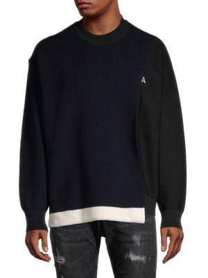Overlap Wool-Blend Crewneck Sweater商品第1张图片规格展示