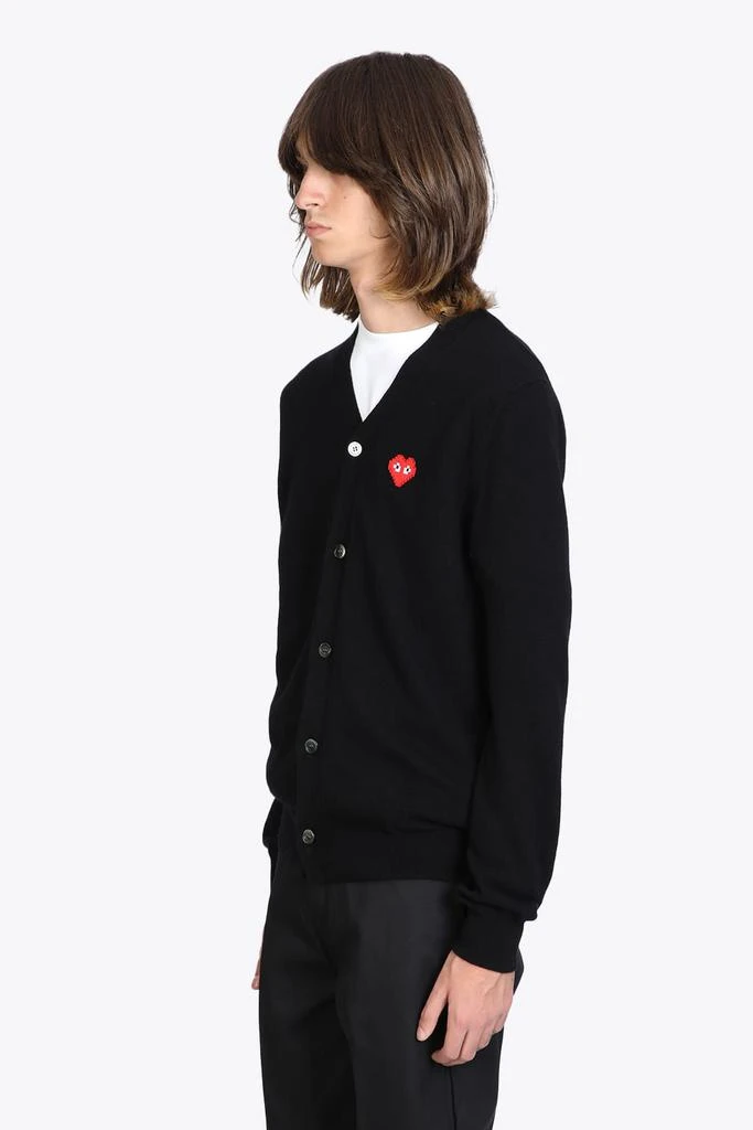 商品Comme des Garcons|Mens Cardigan Knit Black wool cardigan with pixel heart patch.,价格¥1885,第3张图片详细描述