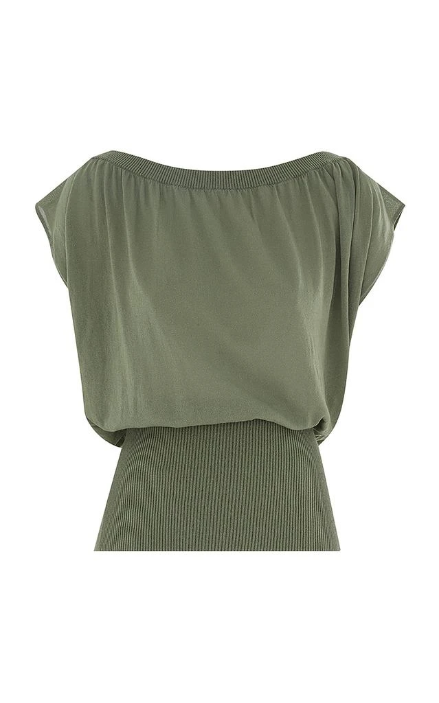 商品Zimmermann|Zimmermann - Illuminate Draped Gauze-Knit Top - Olive - 1 - Moda Operandi,价格¥3213,第1张图片