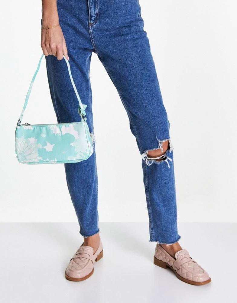 商品ASOS|ASOS DESIGN slim 90s shoulder bag in green floral ,价格¥48,第2张图片详细描述
