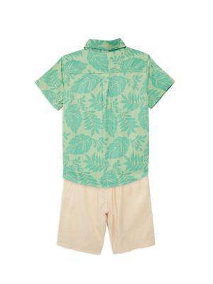 商品Little Me|Little Boy’s 2-Piece Leaf Shirt & Shorts Set,价格¥225,第2张图片详细描述