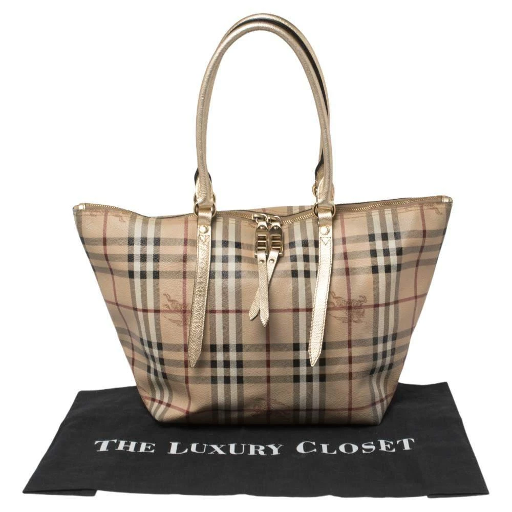 Burberry Beige/Gold Haymarket Check PVC and Leather Small Salisbury Tote 商品