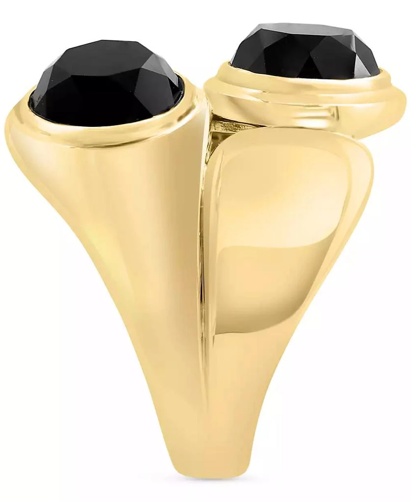 商品Effy|EFFY® Onyx Circle Polished Statement Ring in Gold-Plated Sterling Silver,价格¥1412,第3张图片详细描述