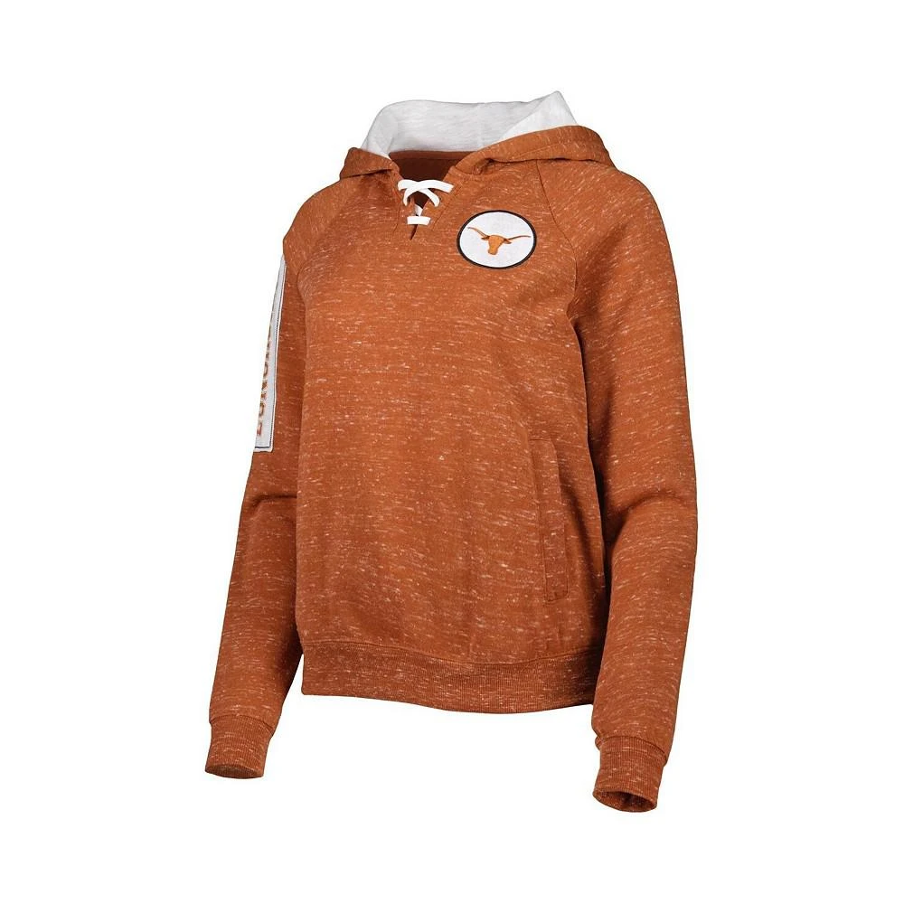 商品Colosseum|Women's Texas Orange Texas Longhorns The Devil Speckle Lace-Placket Raglan Pullover Hoodie,价格¥308,第2张图片详细描述