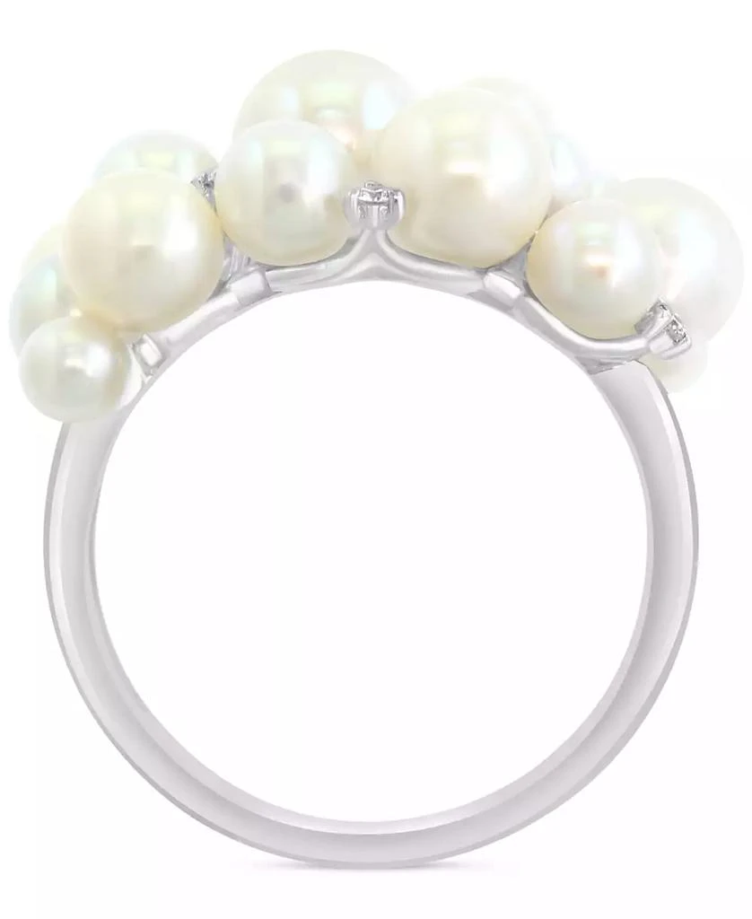 商品Effy|EFFY® Cultured Freshwater Pearl (3 - 6-1/2mm) & Diamond (1/10 ct. t.w.) Cluster Ring in 14k White Gold,价格¥20449,第4张图片详细描述