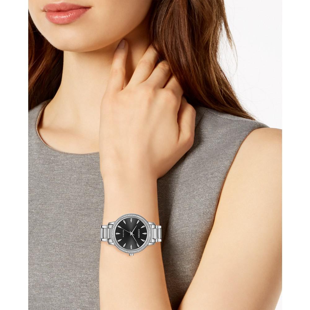 Eco-Drive Women's Silhouette Stainless Steel Bracelet Watch 36mm商品第3张图片规格展示