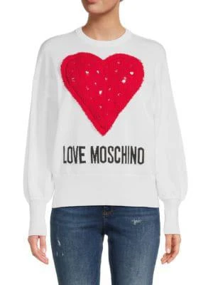 商品Love Moschino|Heart Patchwork Logo Sweater,价格¥750,第1张图片