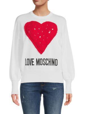 商品Love Moschino|Heart Patchwork Logo Sweater,价格¥1050,第1张图片