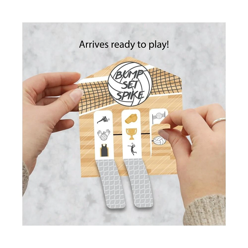 商品Big Dot of Happiness|Bump, Set, Spike - Volleyball Party Game Pickle Cards Pull Tabs 3-in-a-Row 12 Ct,价格¥119,第3张图片详细描述