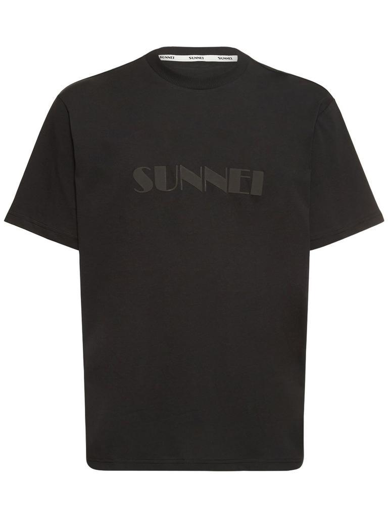 商品SUNNEI|Logo Print Cotton Jersey T-shirt,价格¥1261,第1张图片