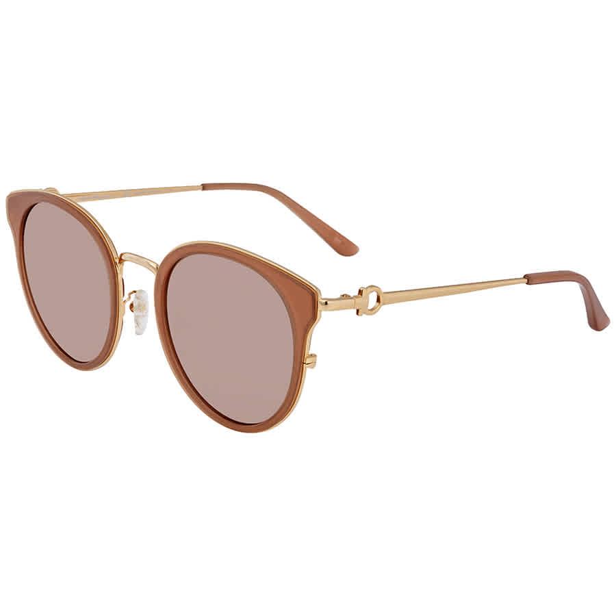 Salvatore Ferragamo Grey Round Ladies Sunglasses SF899SK28055商品第1张图片规格展示