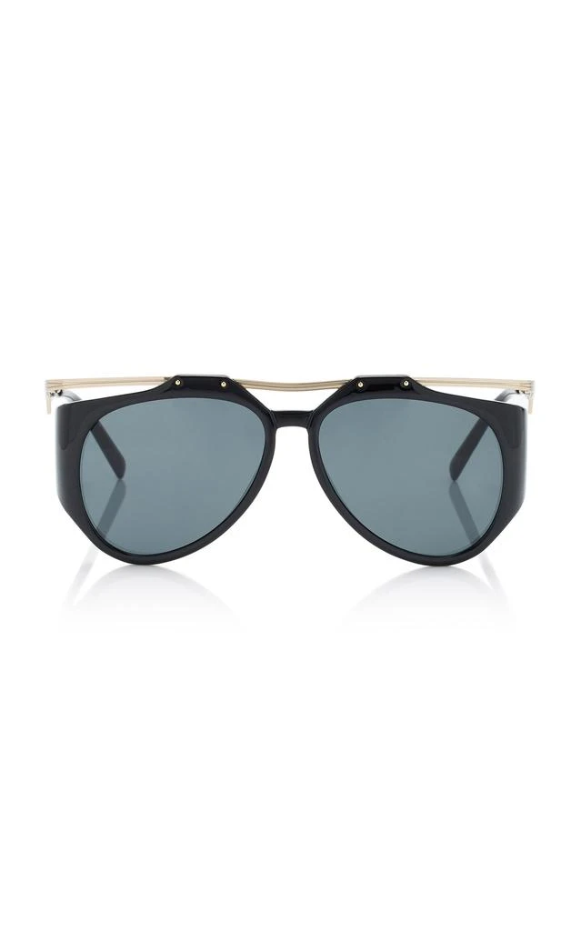 商品Yves Saint Laurent|Saint Laurent - Amelia Aviator Metal Sunglasses - Black - OS - Moda Operandi,价格¥4711,第1张图片