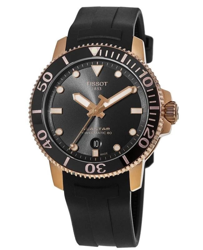 商品Tissot|Tissot Seastar 1000 Black Dial Black Rubber Strap Men's Watch T120.407.37.051.01,价格¥5535,第1张图片