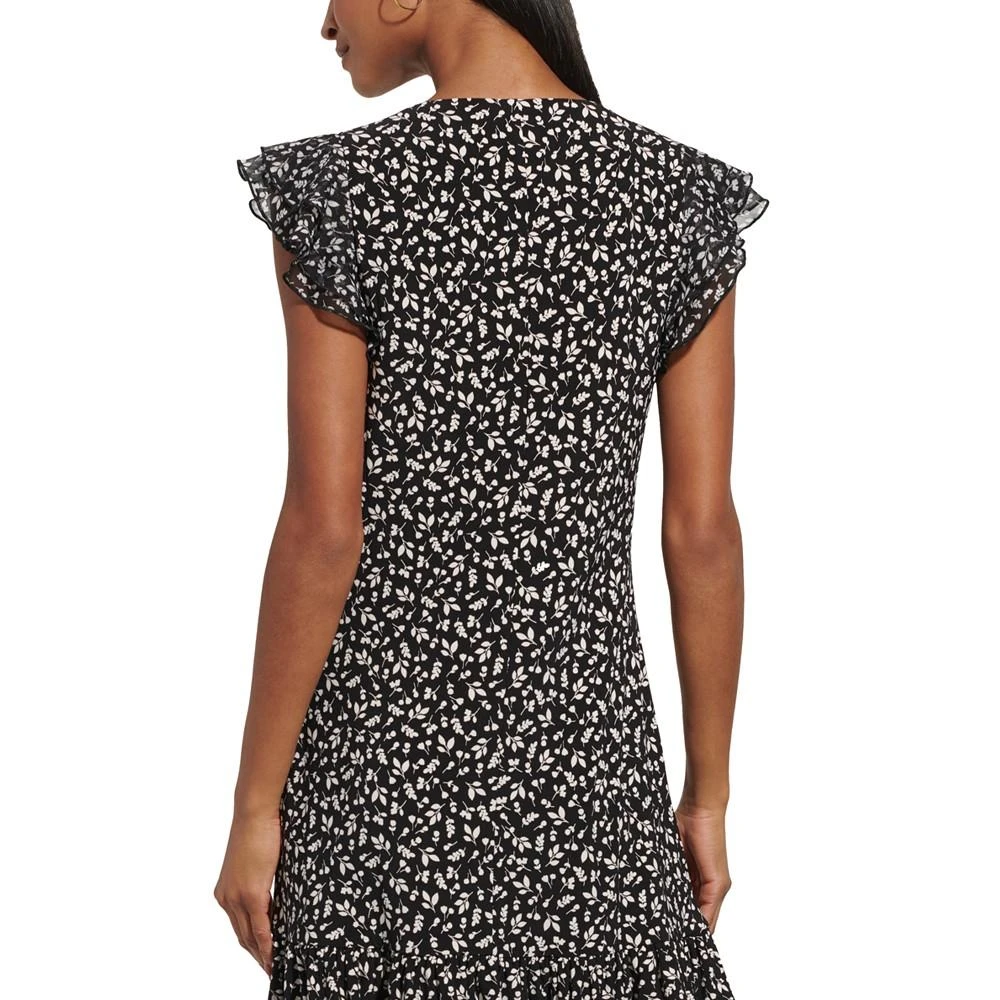商品Tommy Hilfiger|Women's Printed Flutter-Sleeve Dress,价格¥732,第2张图片详细描述