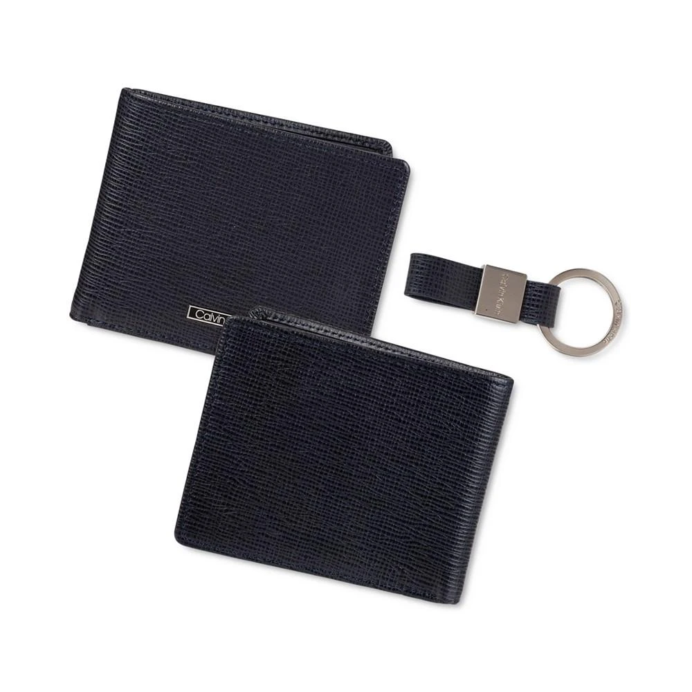 商品Calvin Klein|Men's Saffiano Slimfold Wallet with Key Fob,价格¥267,第5张图片详细描述