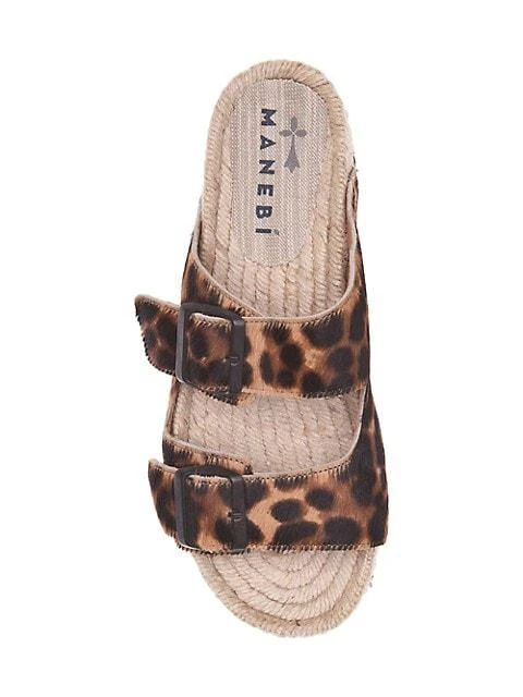 商品MANEBÍ|Nordic Leopard-Print Calf Hair Espadrille Slides,价格¥579,第4张图片详细描述