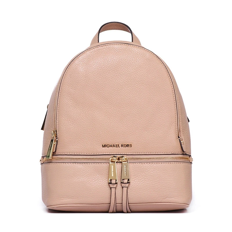 Michael Kors 迈克高仕 女士RHEA ZIP系列裸色皮革荔枝纹中号双肩背包 30S5GEZB1L-OYSTER 商品