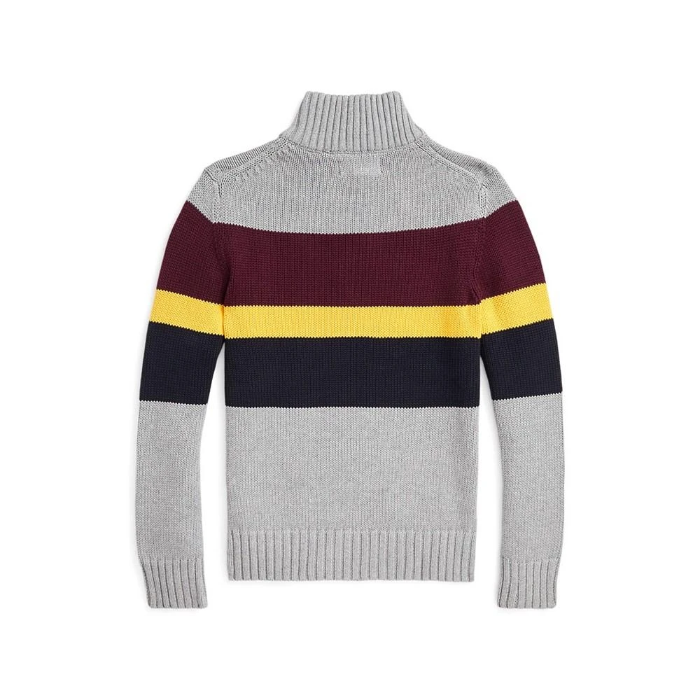 商品Ralph Lauren|Big Boys Striped Cotton Quarter-Zip Sweater,价格¥257,第2张图片详细描述
