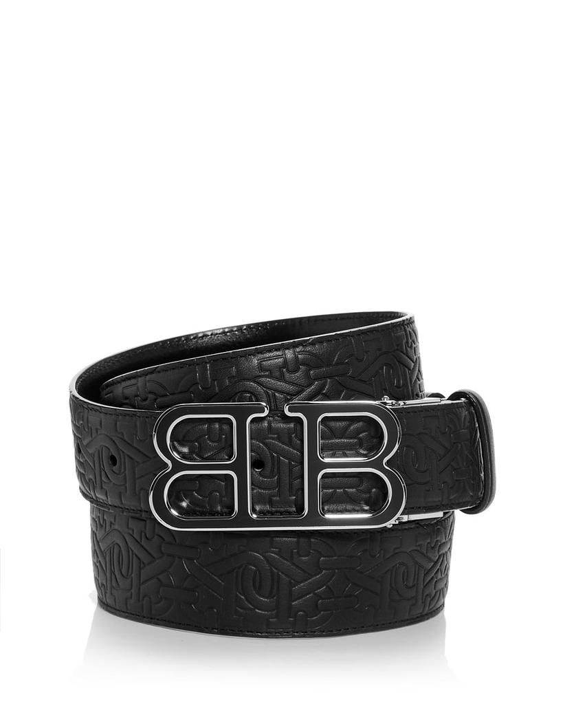 Men's Britt Mirror B Embossed Logo Leather Belt商品第1张图片规格展示