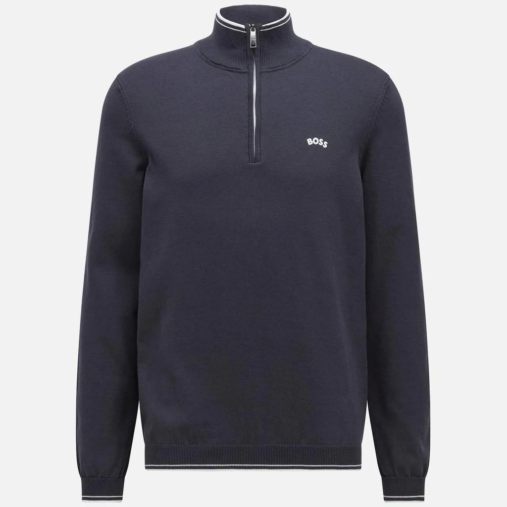 商品Hugo Boss|BOSS Green Men's Zitom Half-Zip Sweatshirt - Dark Blue,价格¥606,第1张图片