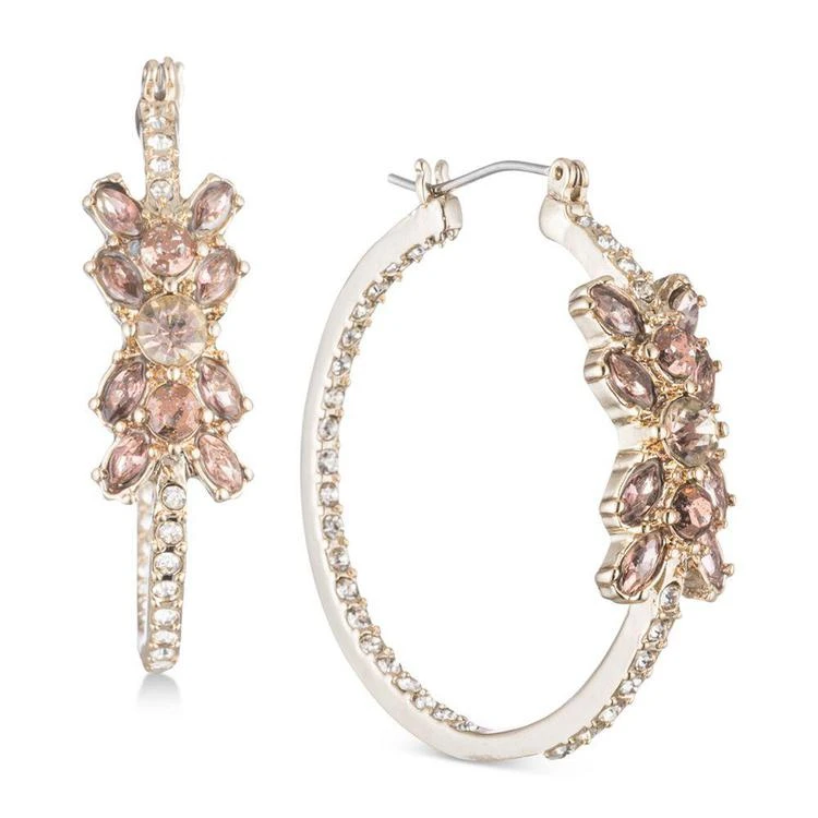 商品Givenchy|Gold-Tone Clear & Pink Crystal Cluster Hoop Earrings,价格¥193,第1张图片