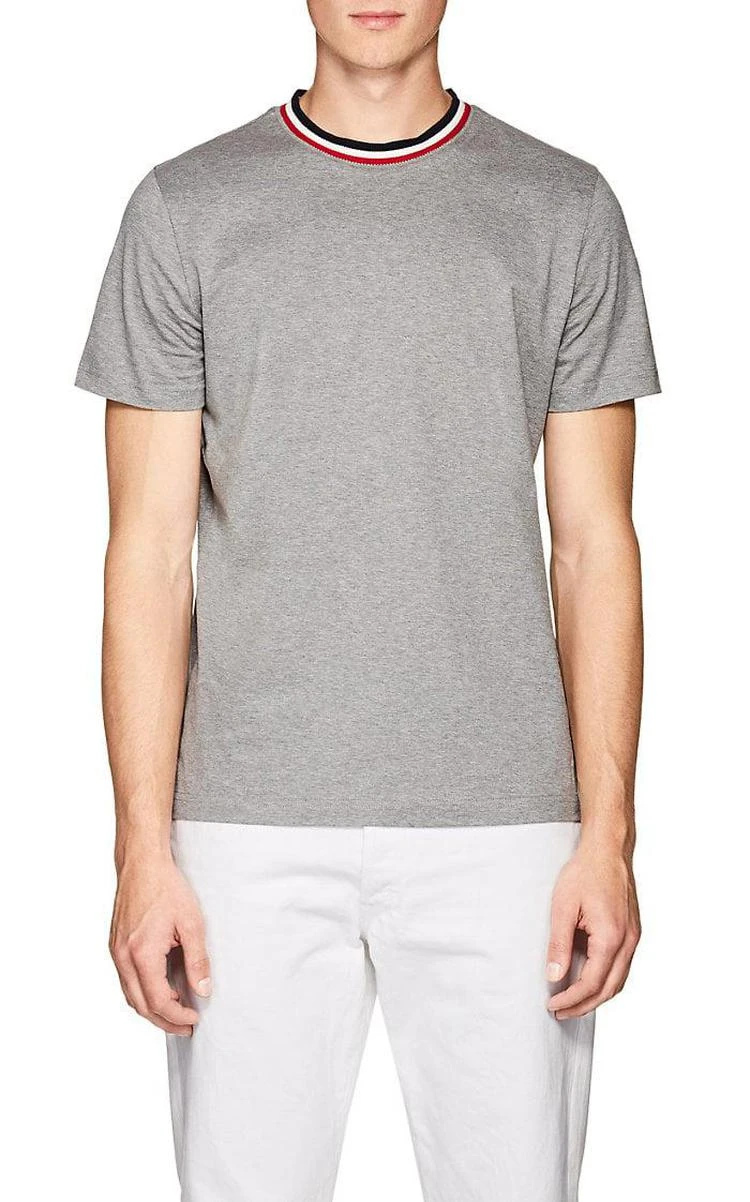 商品Moncler|Herringbone-Trimmed Cotton T-Shirt,价格¥1527,第1张图片